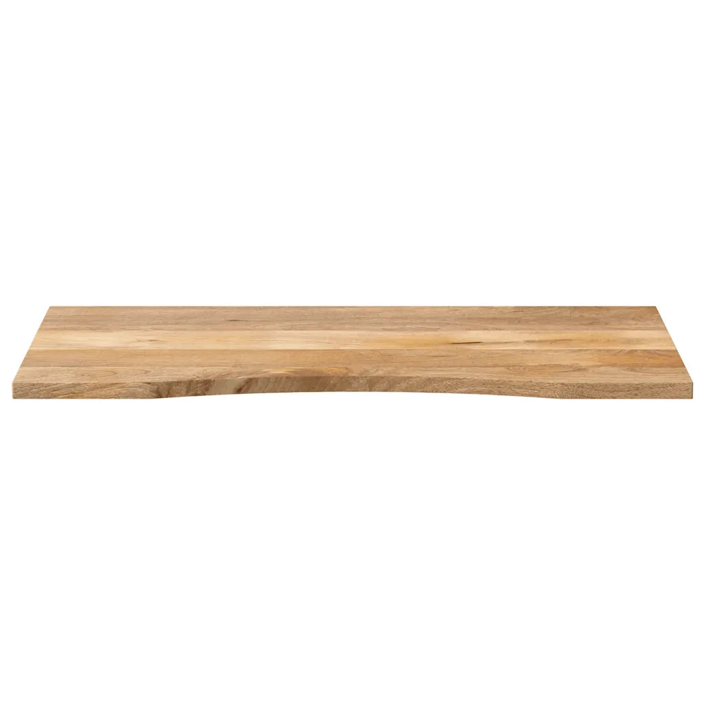 Piano Scrivania con Curva 140x60x2,5cm Massello Grezzo di Mango 370204