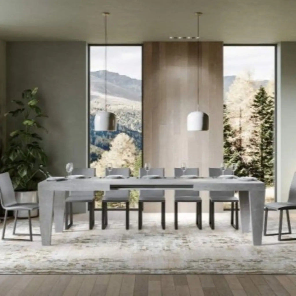 Tavolo allungabile 180/284x90 cm Spimbo colore cemento