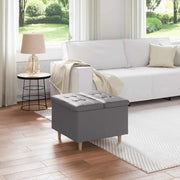 Pouf contenitore Grigio 60 x 60 x 45 cm Pelle sintetica 876830
