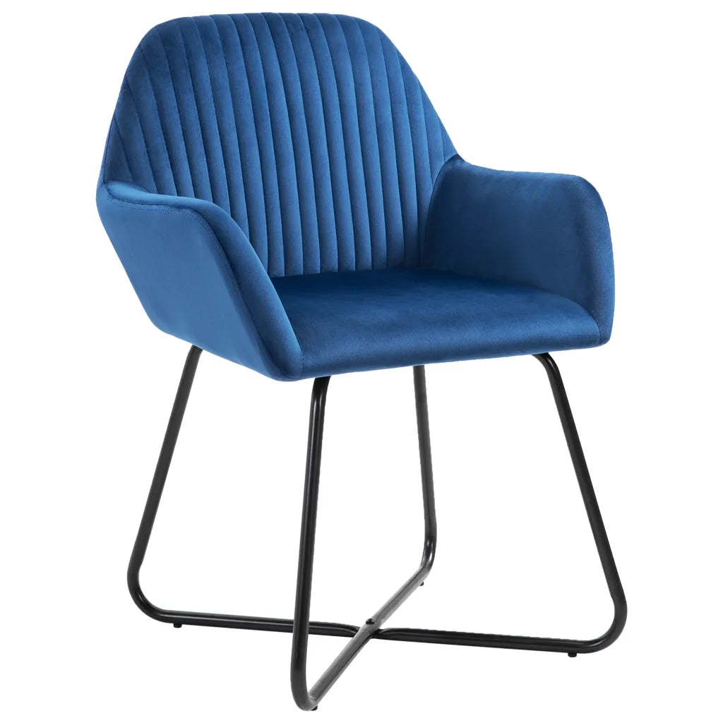 Sedie da Pranzo 6 pz Blu in Velluto cod mxl 18784