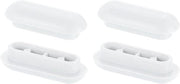 Toiletbrillo di protezione 4 pezzi, antiscivolo in plastica, tampone universale in gomma per uso domestico e hotel, bianco