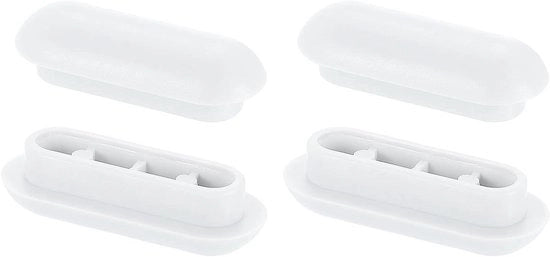 Toiletbrillo di protezione 4 pezzi, antiscivolo in plastica, tampone universale in gomma per uso domestico e hotel, bianco