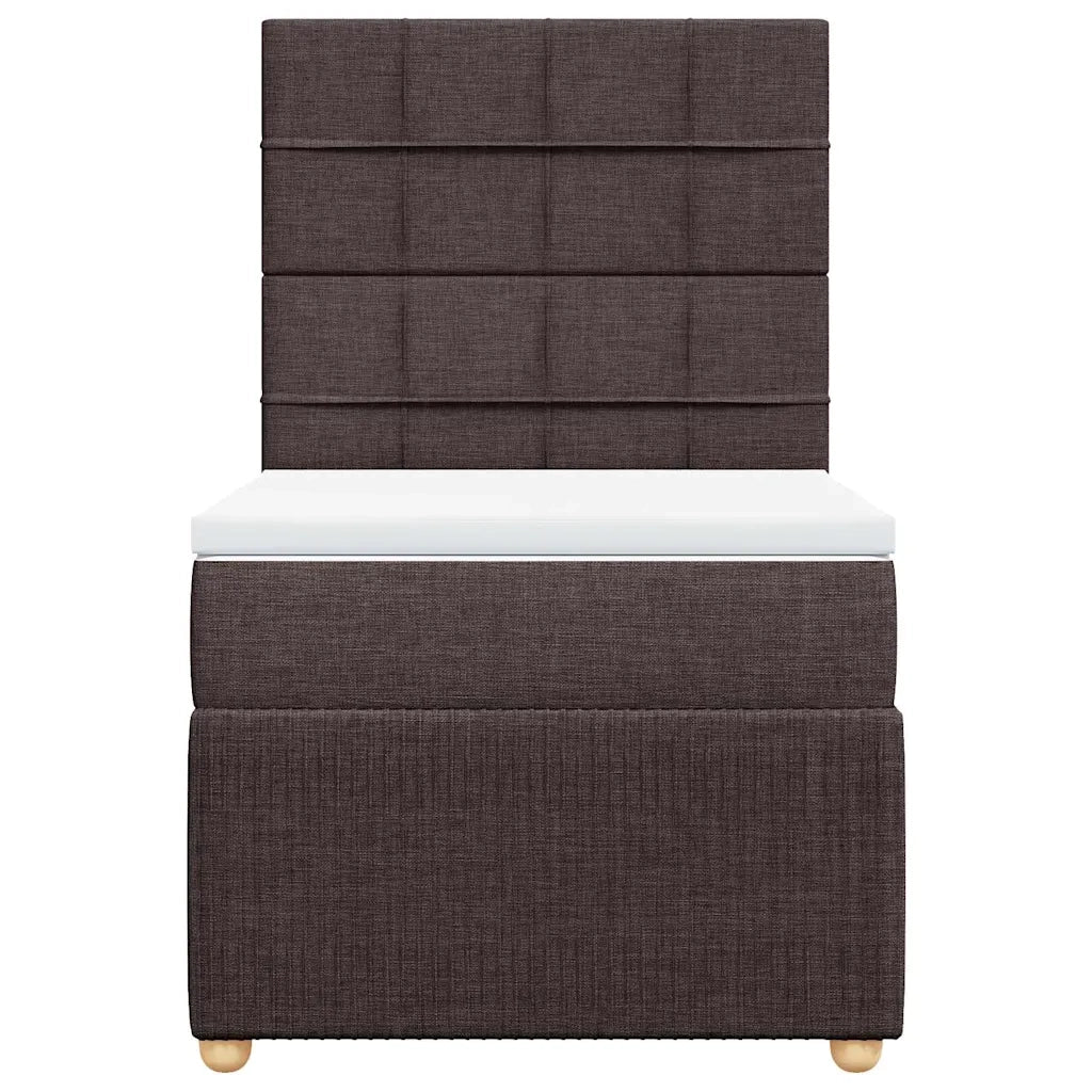 Giroletto a Molle con Materasso Marrone Scuro 100x200cm Tessuto 3294270