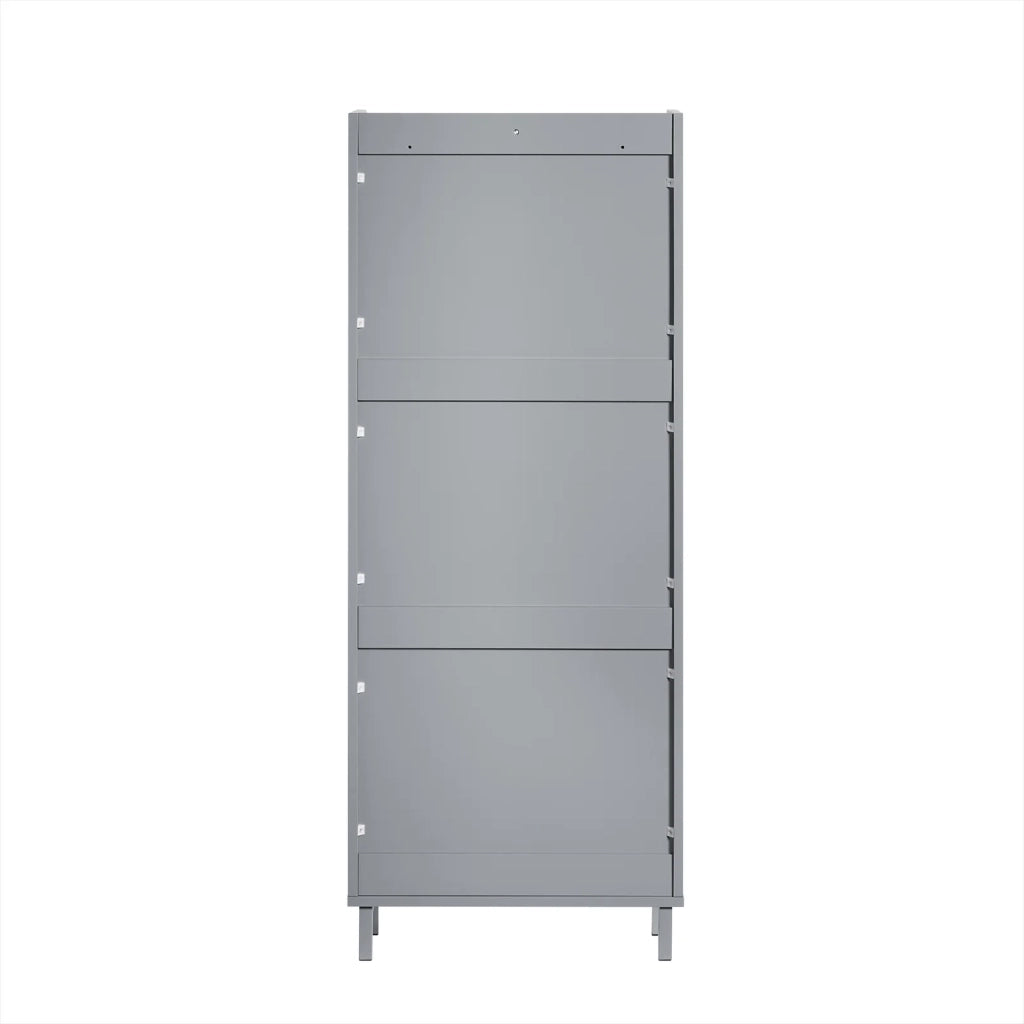 Scarpiera Con Ribalte Scarpiera Con Ripiani Scarpiera Portascarpe Salvaspazio 3 ante Grigio L50xP19xA129cm FSR151-H-HG