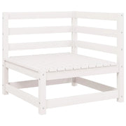 Salotto da Giardino-Set Divani da Giardino2 pz Cuscini Bianchi Massello di Pino 283654