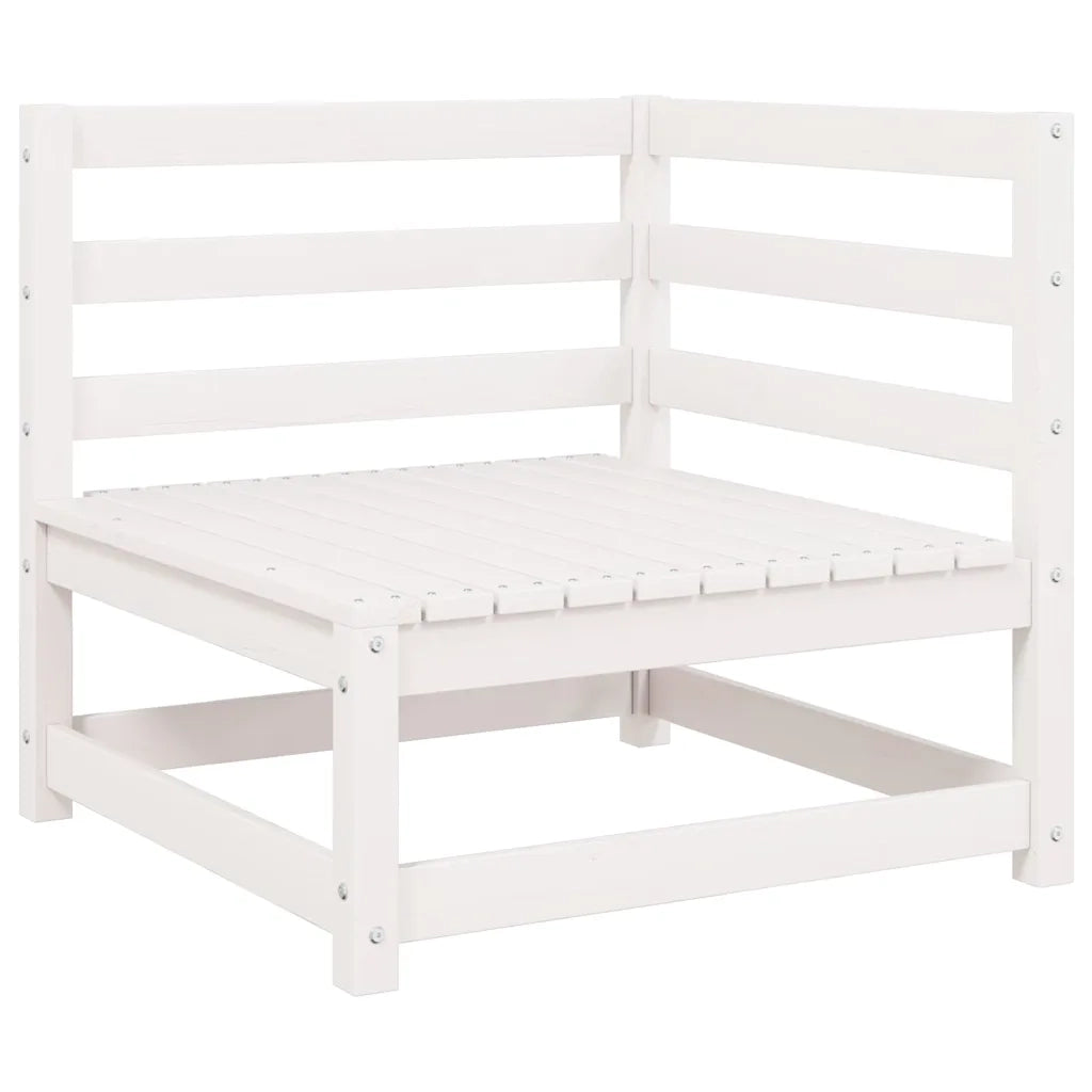 Salotto da Giardino-Set Divani da Giardino2 pz Cuscini Bianchi Massello di Pino 283654
