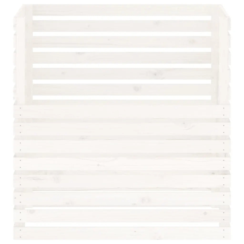 Compostiera Bianca 100x100x102 cm in Legno Massello di Pino
