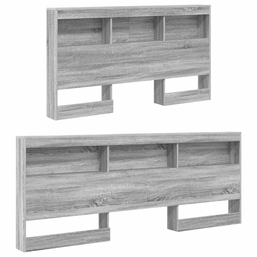 Letto Libreria Grigio sonoma 160 x 200 cm Legno multistrato 3335743