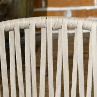 Set 2 Sedie da Giardino in Stile Boho con Rivestimento in Corda e Cuscini Imbottiti, Grigio