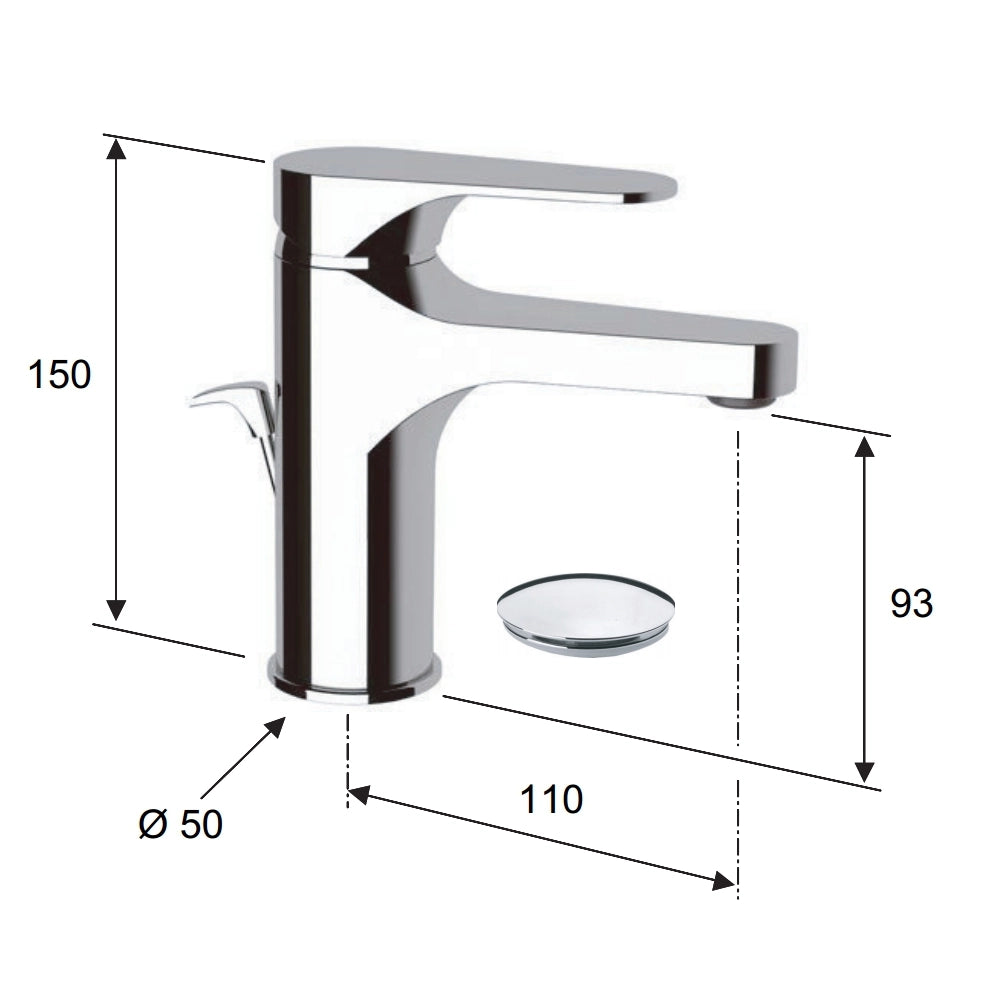 Miscelatore per lavabo con o senza scarico automatico serie class line