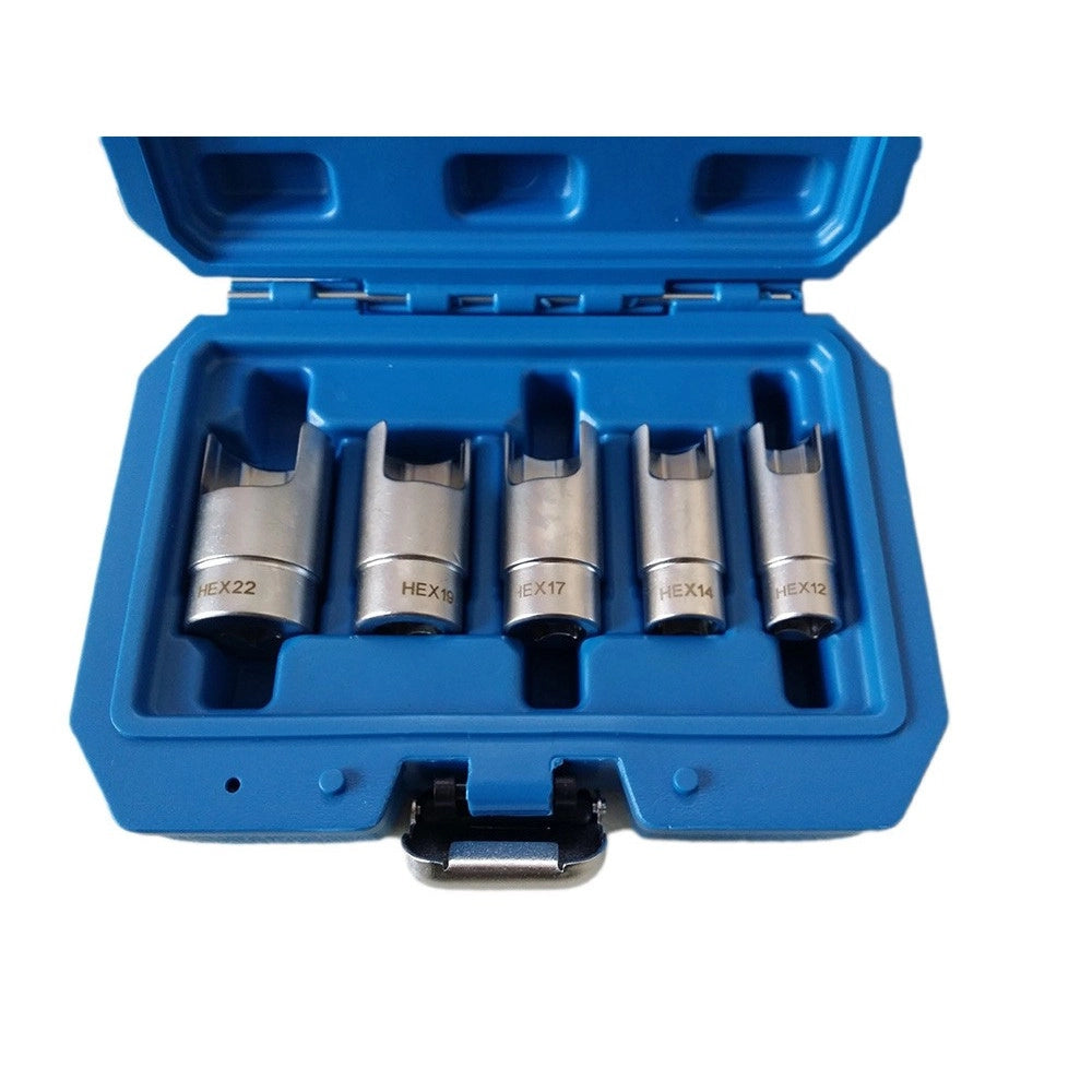 Trade Shop - Kit 5 Chiavi A Bussola Per Collegamenti Elettrici Iniettori Scalanate Hex 12-22 -
