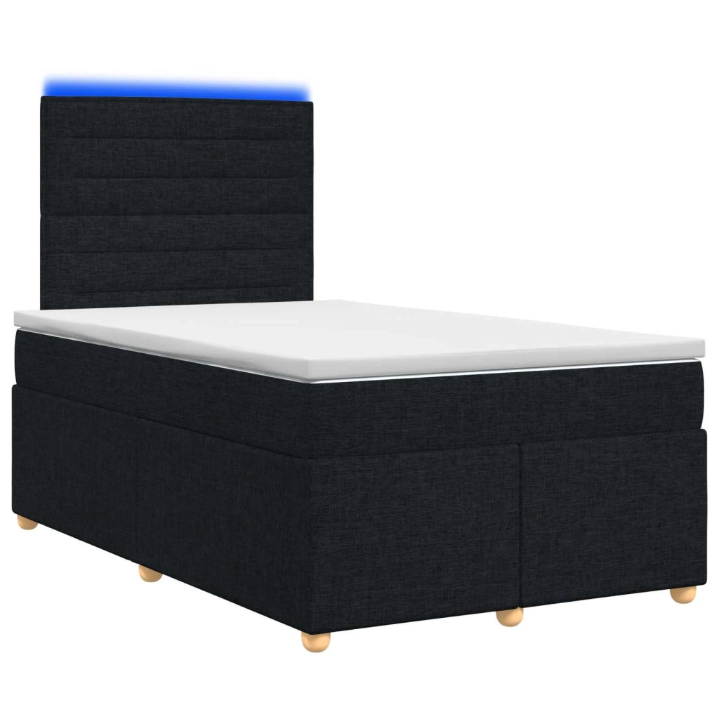Letto box spring con materasso Nero 120 x 190 cm Tessuto 3455296