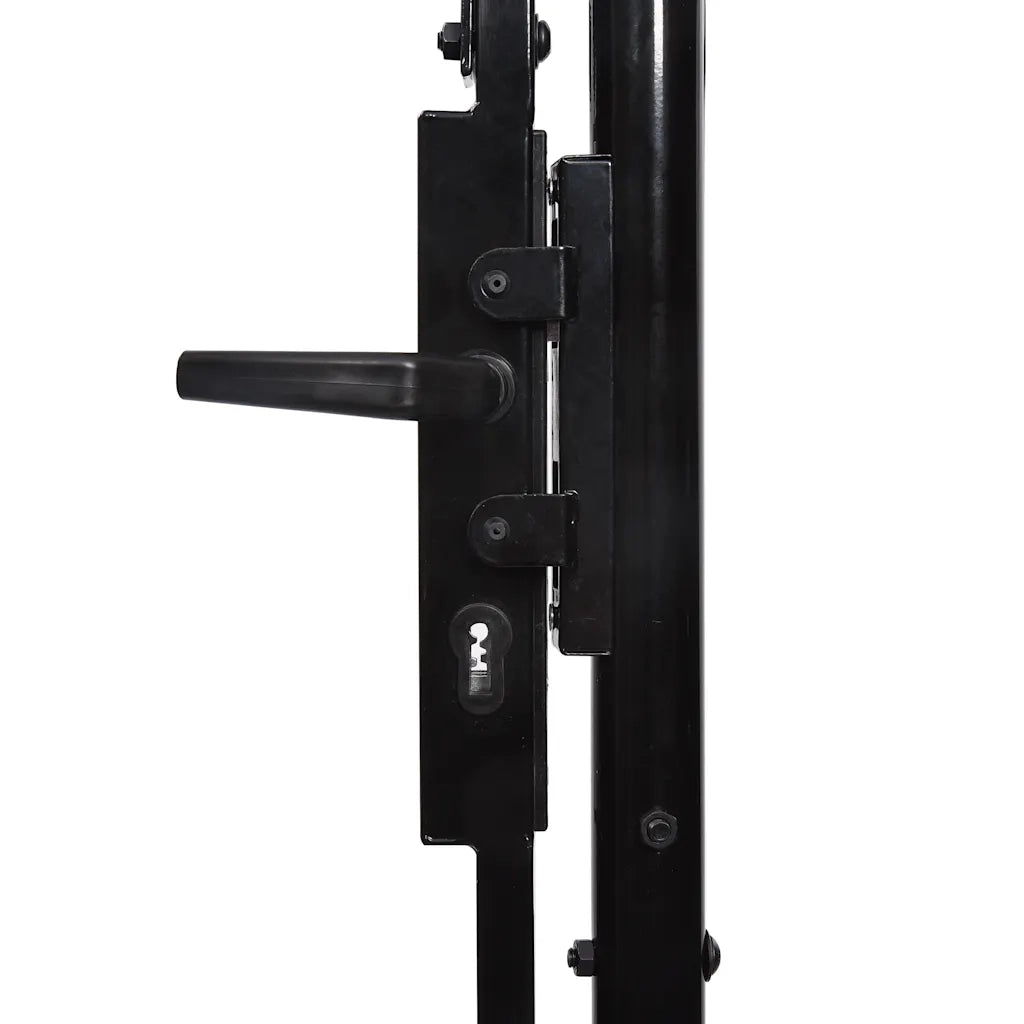 Cancello da Giardino Woerden in acciaio 1,75x4 m Nero 144365