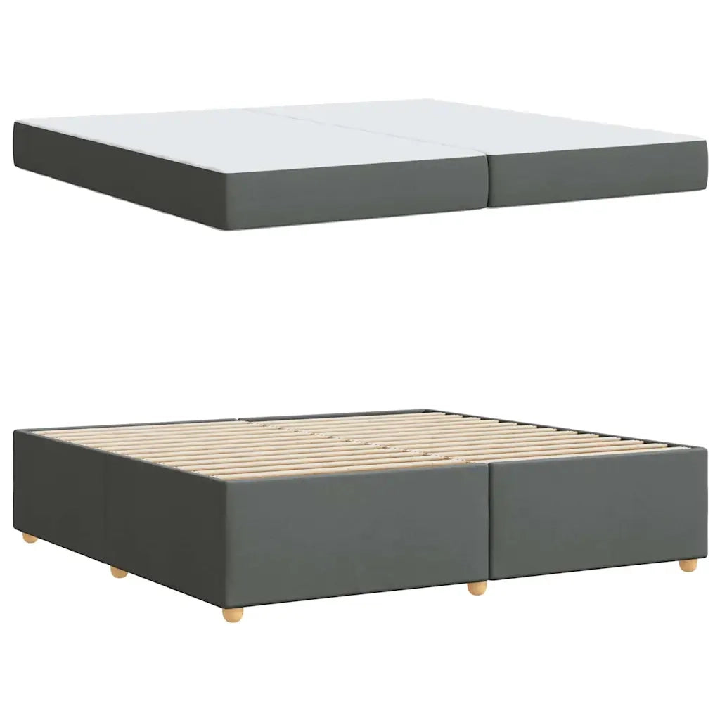 Struttura del letto Grigio scuro 200 x 200 cm Tessuto