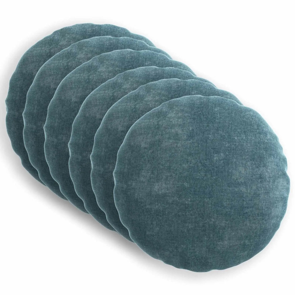Federa 6 pz HEERLEN Blu Ø 40 cm Tessuto Chenille 922314