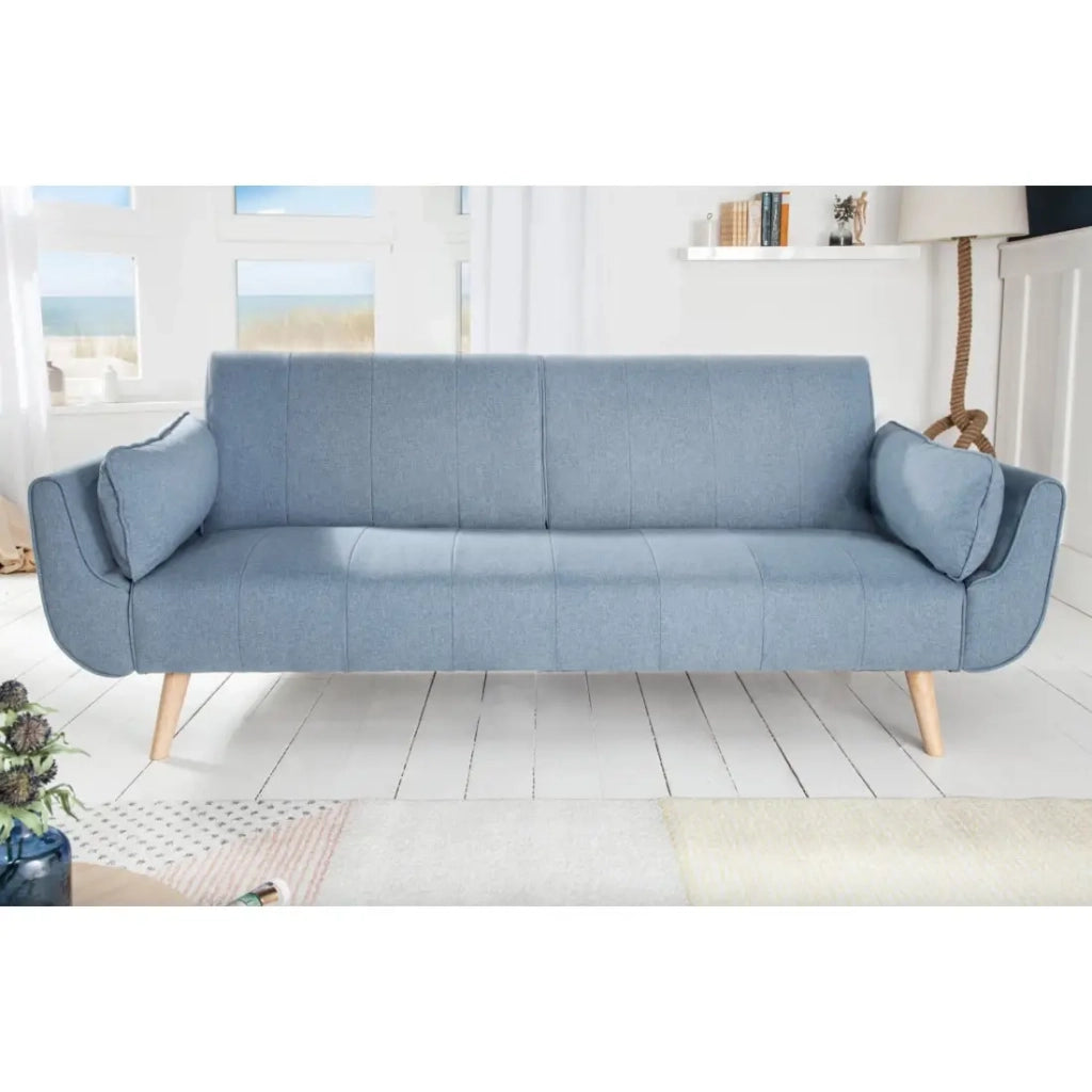 Divano dritto DANNA azzurro chiaro – Divano scandinavo trasformabile in tessuto