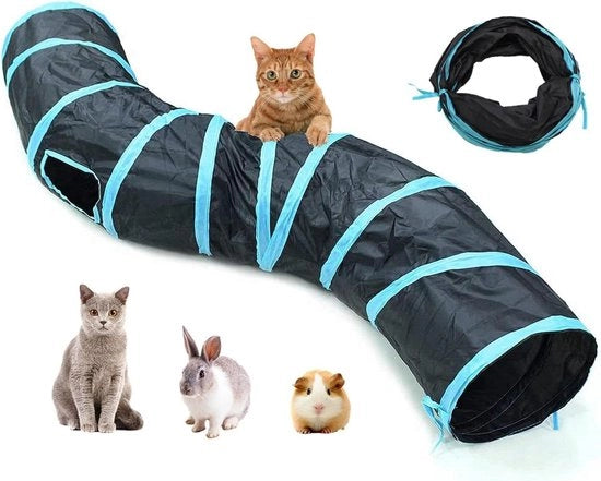 Tunnel per Gatti Opportuna 2-Vie/3-Vie per Gatti - Interno ed Esterno - Conigli e Cuccioli - Tunnel per Animali Domestici