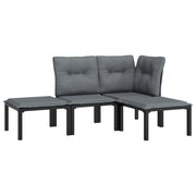Set di mobili da giardino mobili da esterno set da 4 pezzi resina intrecciata nera e grigia 02_0016269