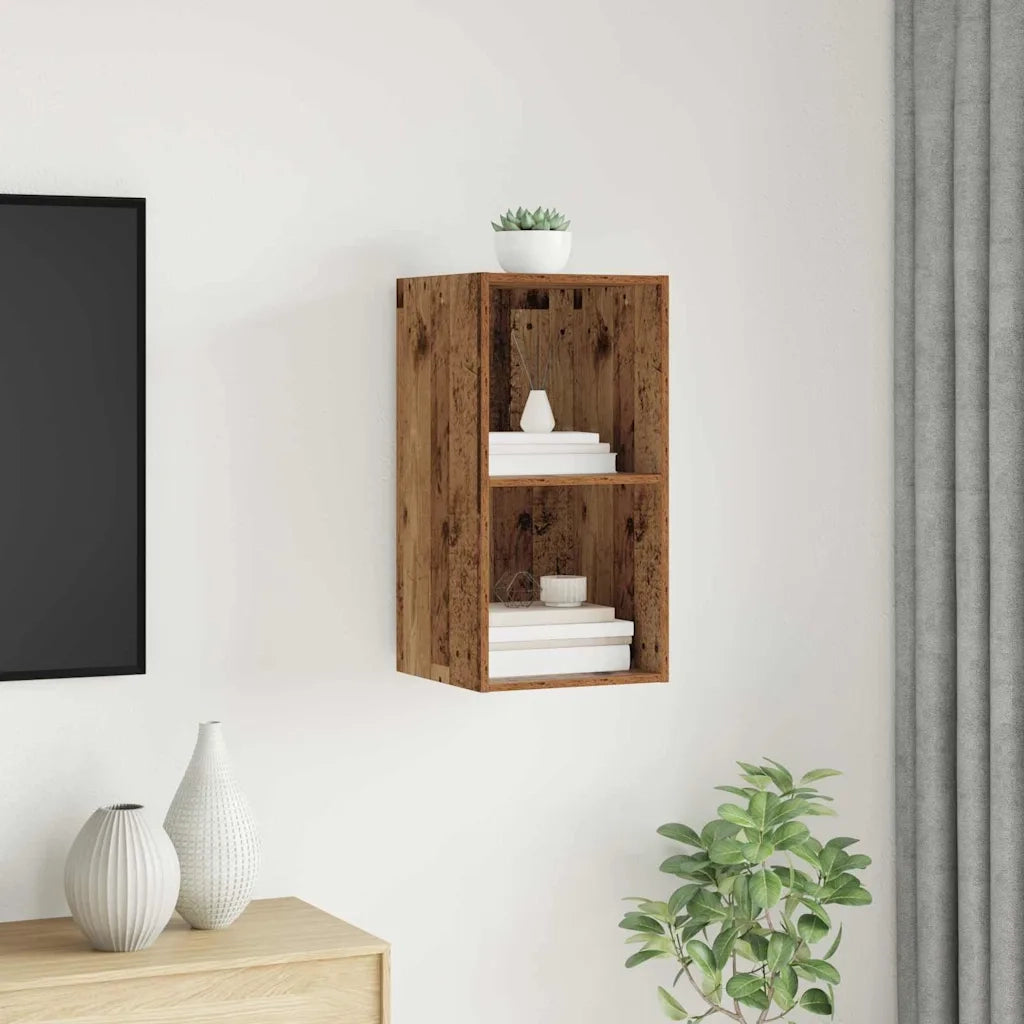 vidaXL Mobile TV da Muro Legno vecchio 37 x 37 x 72 cm