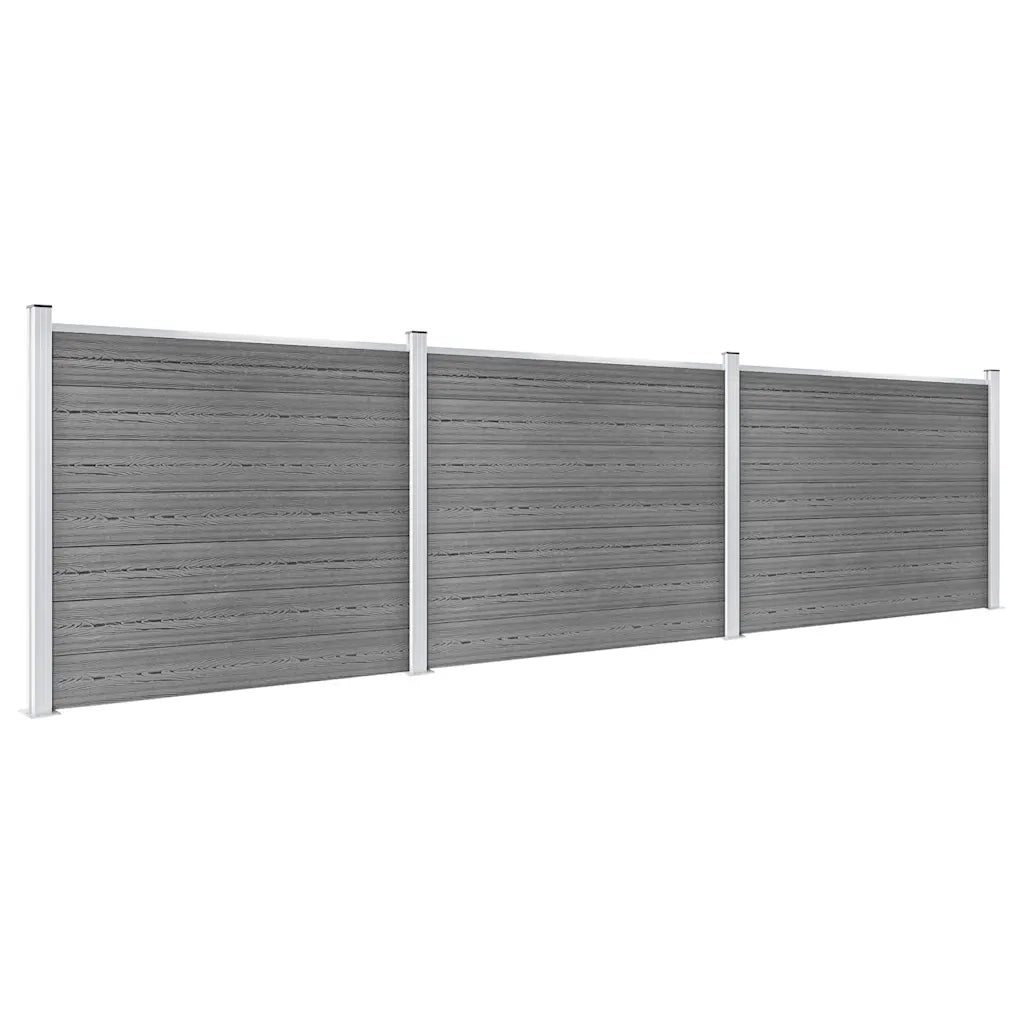 Set Pannello di Recinzione in WPC 526x146 cm Grigio   cod mxl 22538