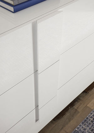 Madia Design Moderno 1 Anta 3 Cassetti Jupiter 182x44x90 cm Bianco laccato lucido