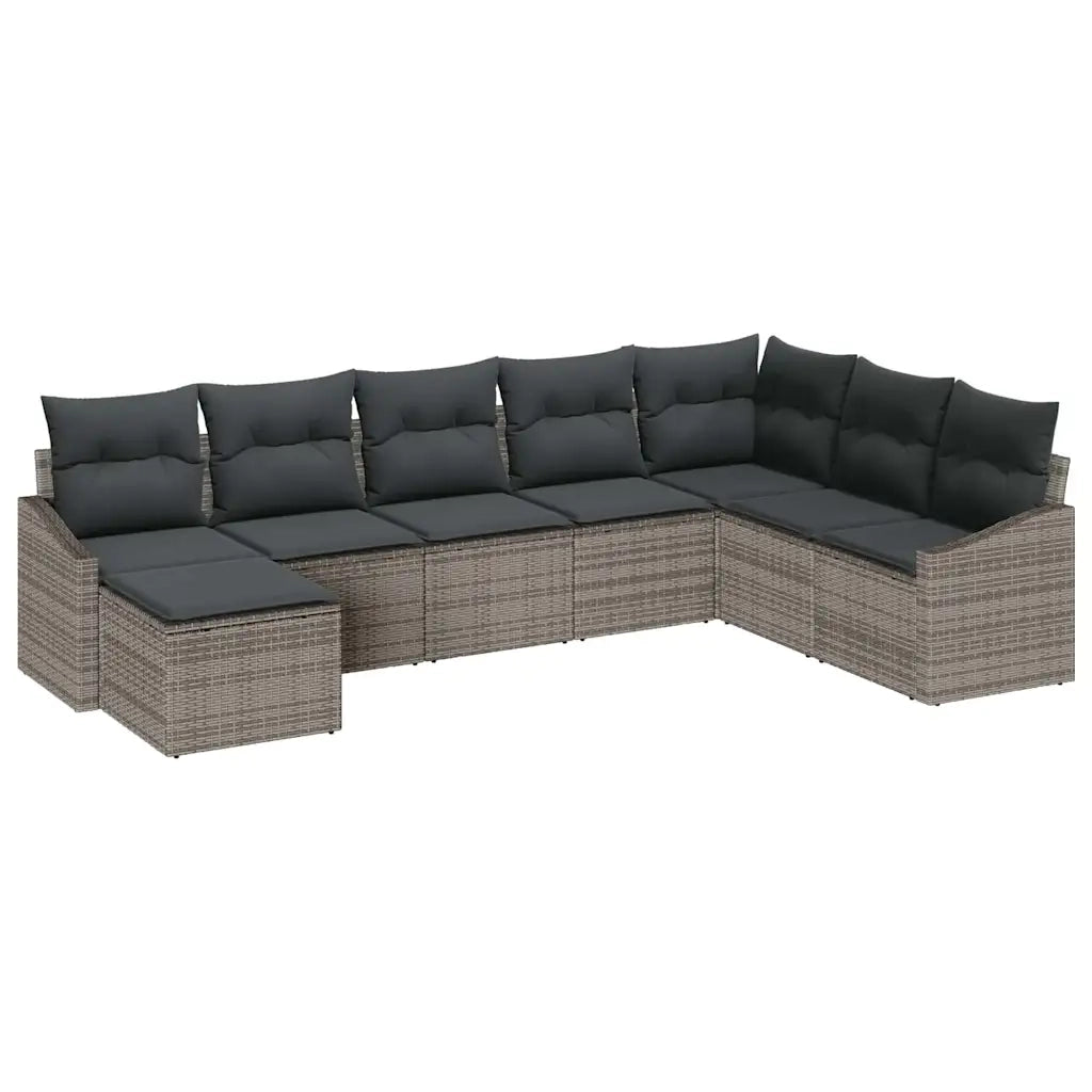 Set di divani con cuscino 8 pcs Grigio polyrattan 3346839