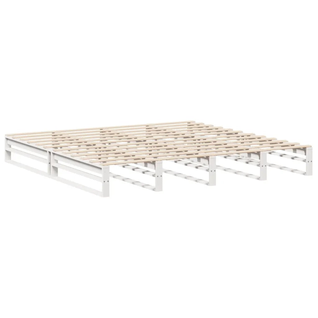 Giroletto senza Materasso Bianco 200x200 cm Legno Massello Pino 3302307