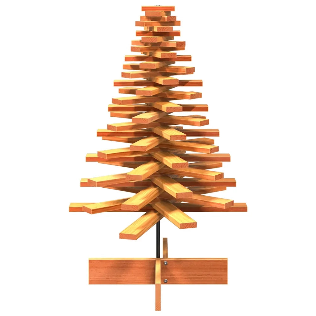Albero di Natale | Decorazioni natalizie Marrone Cera 100 cm in Legno Massello di Pino