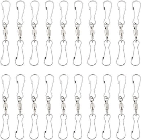 Haken a Sviacolo per Esterni - 20 pezzi - Ospitante 6,7x0,9x0,2 cm - Leggero e Corrosione-Resistente - Ospite per Decorazioni Esterne