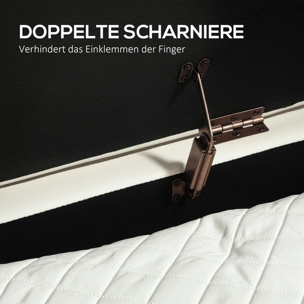 Divanetto con cassetto e rivestimento in tessuto ¨C zephmum ¨C crema, metallo, 80x40x45