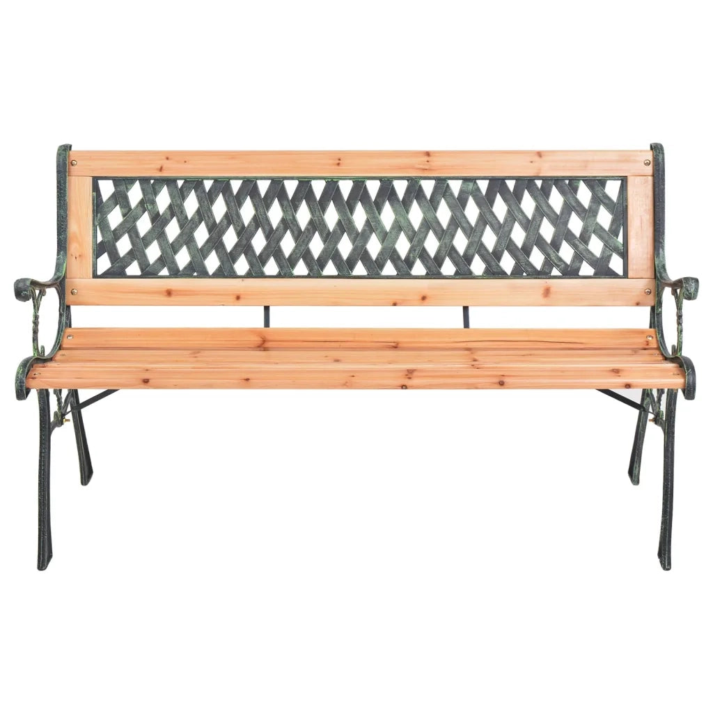 Panca da Giardino 116 cm in Ghisa e Legno Massello di Abete 319571