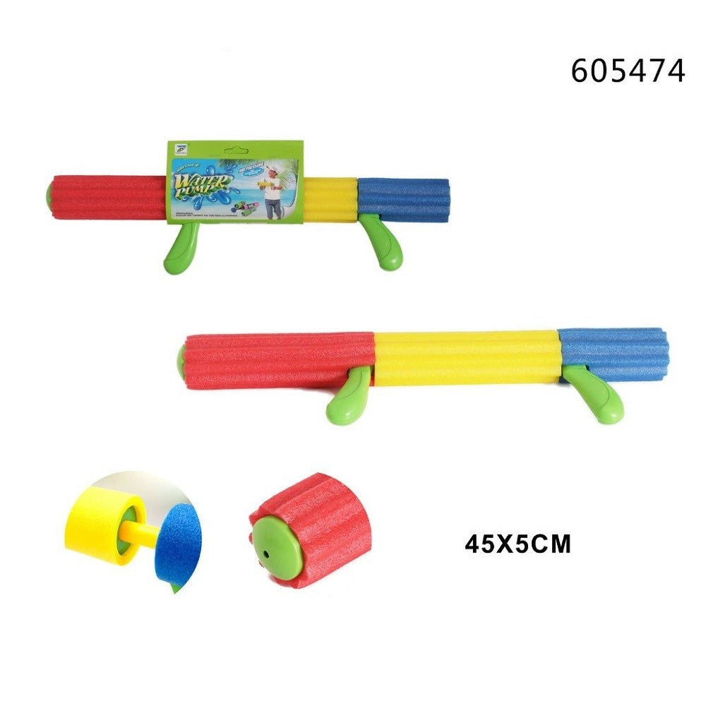 Trade Shop - Pistola Ad Acqua Tubo Manico In Gommapiuma Colorata 45x5cm Giochi Bambini 605474 -