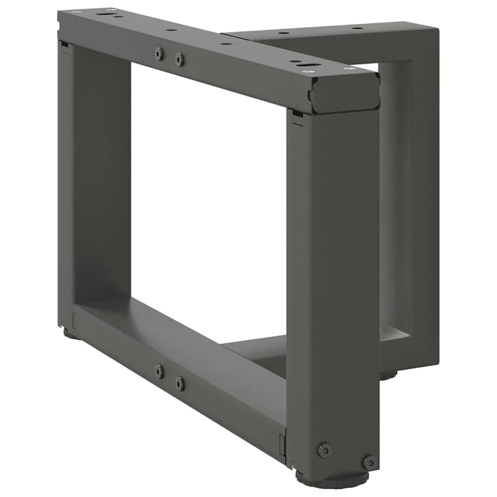 Set di 2 gambe per tavolino a forma di T 40 x 25 x 30 cm supporti robusti design moderno in acciaio antracite 02_0057276