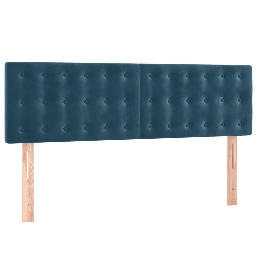 Giroletto a Molle con Materasso Blu Scuro 140x190 cm in Velluto 3131199