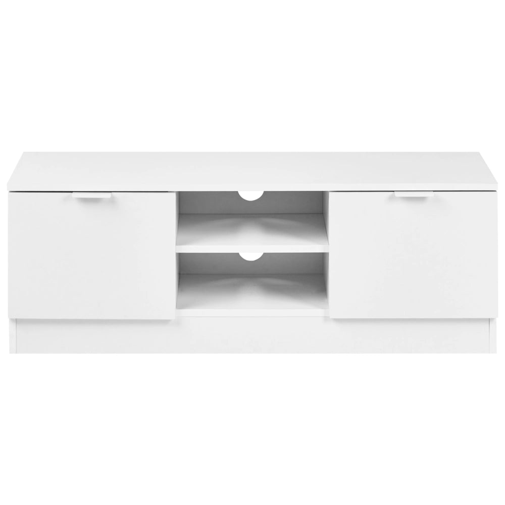 Porta TV in truciolato bianco 102 cm 2 cassetti portaoggetti 2 ripiani Soggiorno di design scandinavo