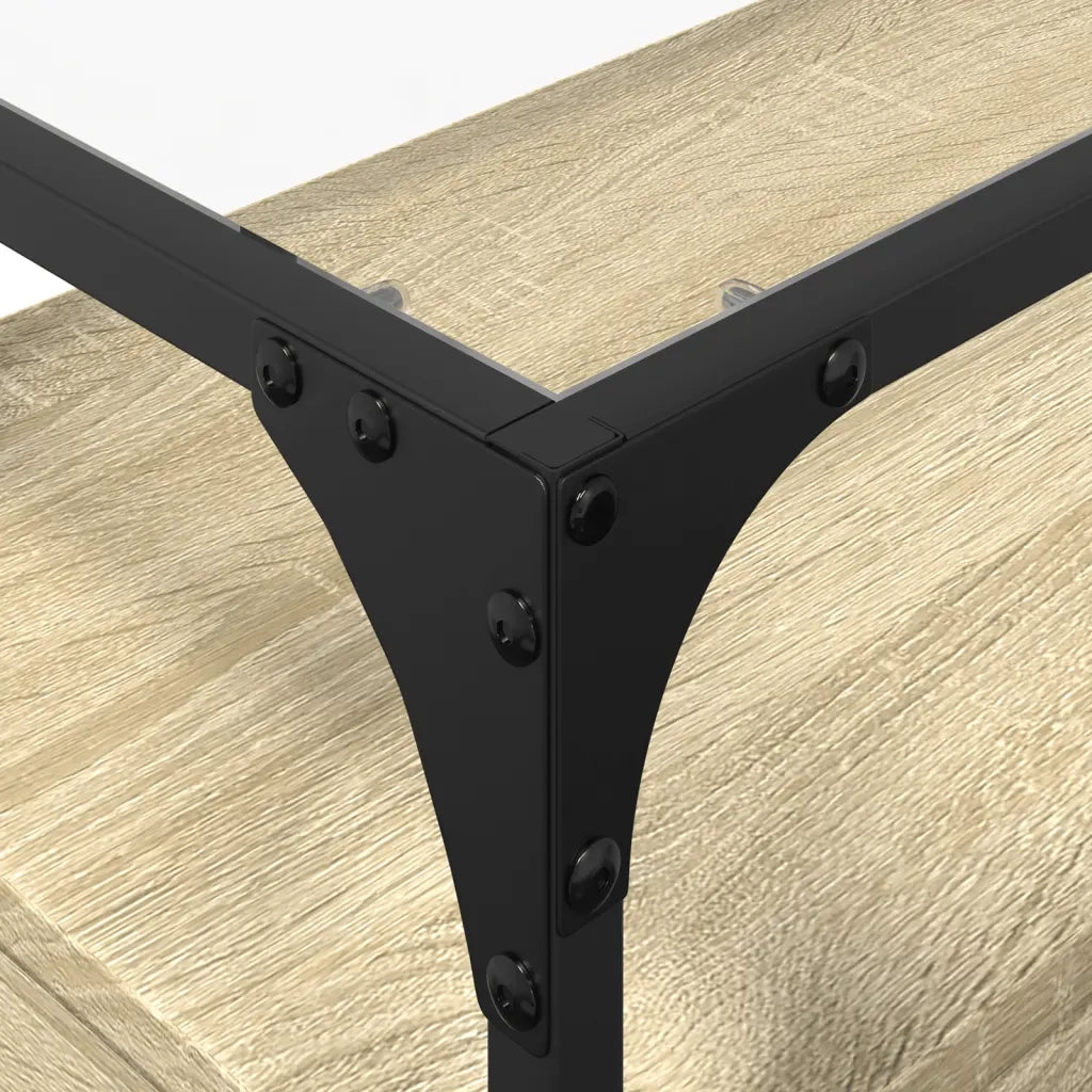 Mobile TV Piano-Credenza per TV-Console TV Vetro Rovere Sonoma 80x35x51 Legno Multistrato