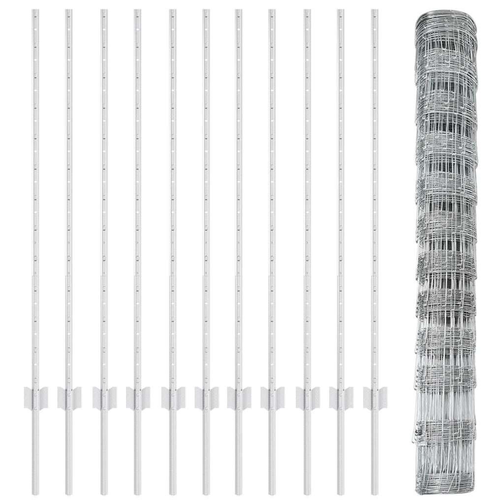 Pali di recinzione  22 pz U-Channel 120 cm Acciaio galvanizzato