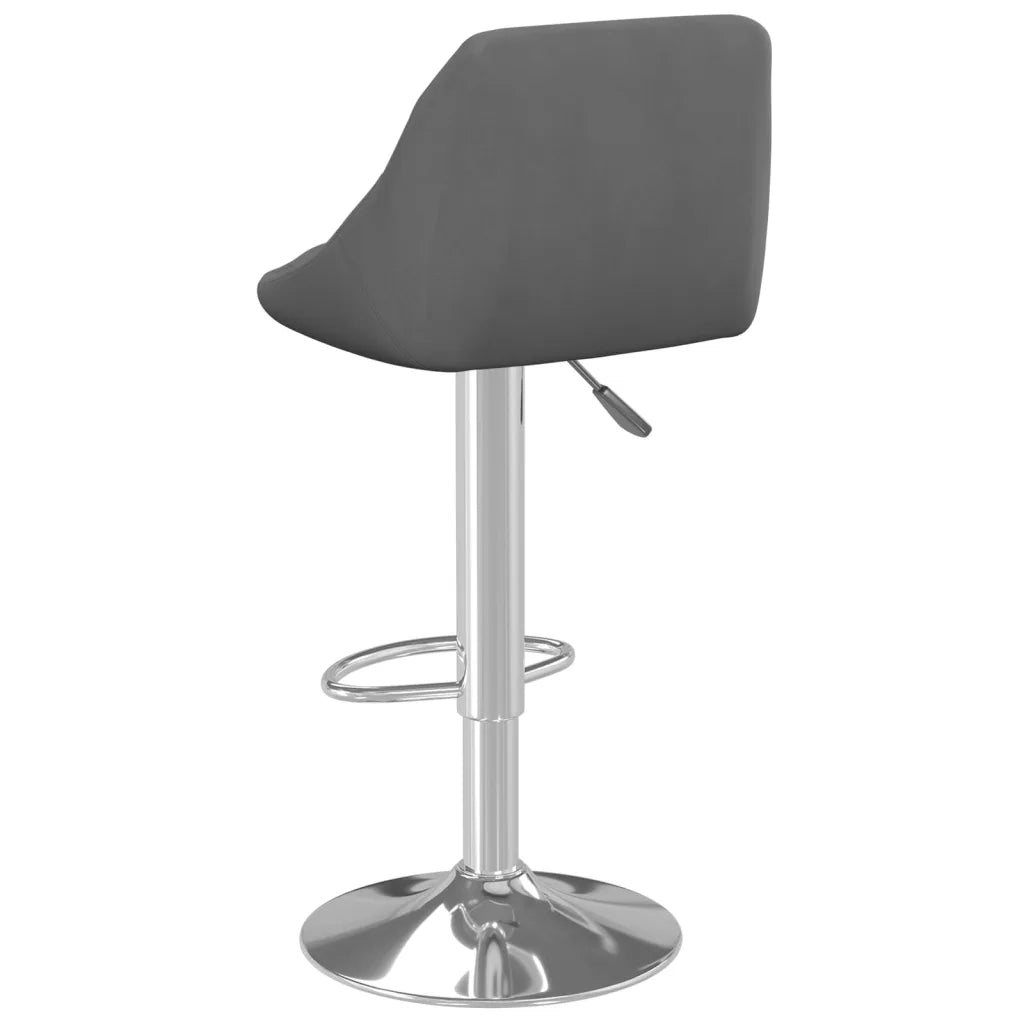 Sgabello da Bar Grigio Scuro in Velluto 335295