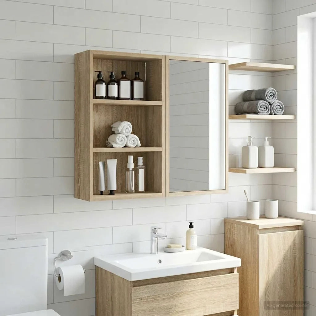 Armadio da bagno a muro Rovere Sonoma 40 x 16 x 62,5 cm