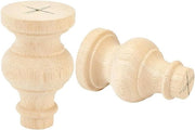 Decorazione in legno di betulla non finito per pianta da letto, cimasa di bandiera, sedile oscillante - 2 pezzi