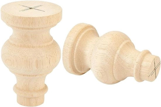 Decorazione in legno di betulla non finito per pianta da letto, cimasa di bandiera, sedile oscillante - 2 pezzi