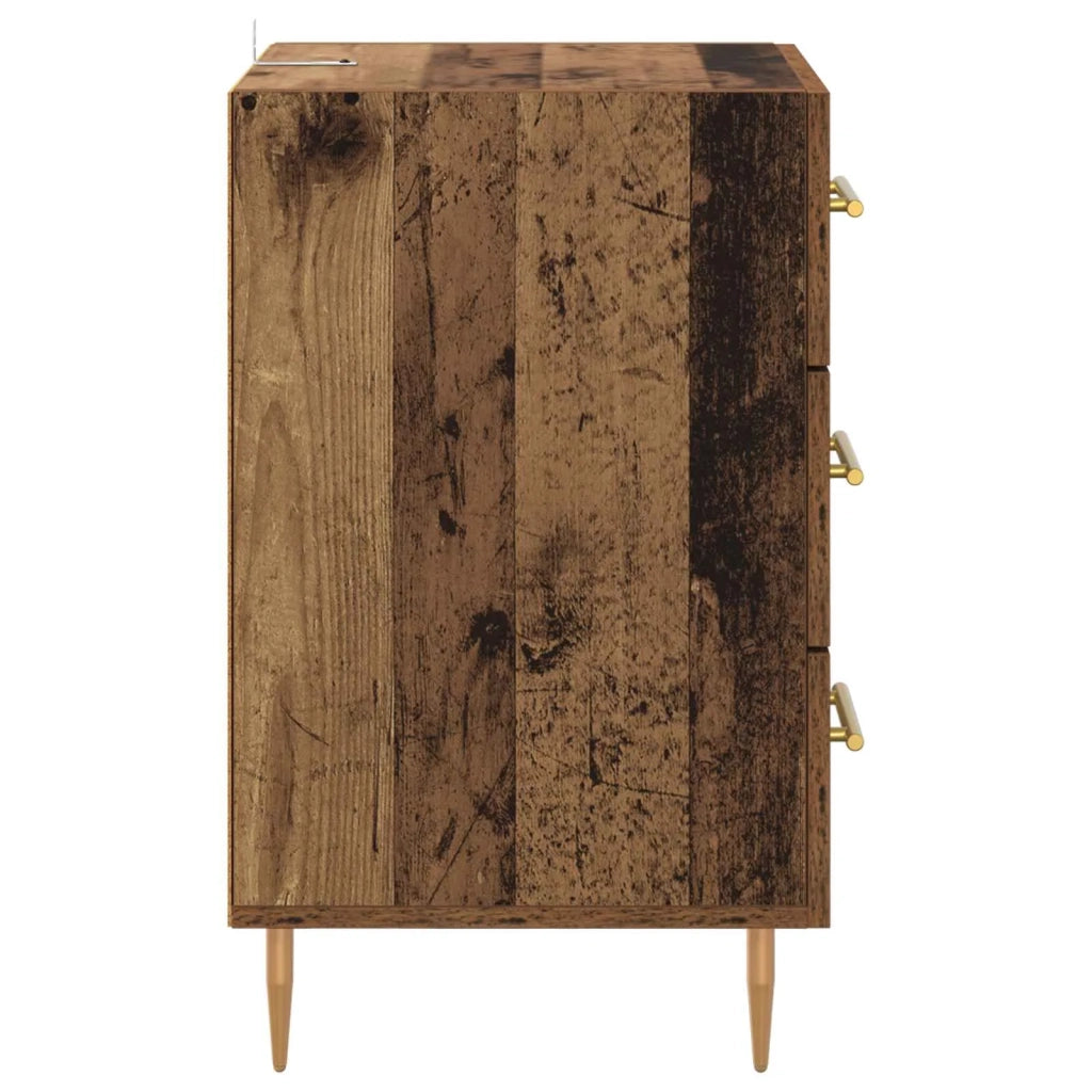 Armadio da Notte con cassetto Legno vecchio 40 x 40 x 66 cm 882107