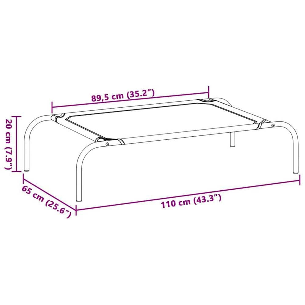 Elevated Dog Bed, Black, Size L, Textilene