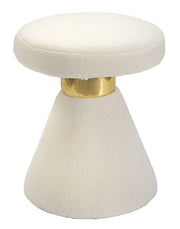 Tavolino in tessuto crema e oro  42x42x51cm Iceland