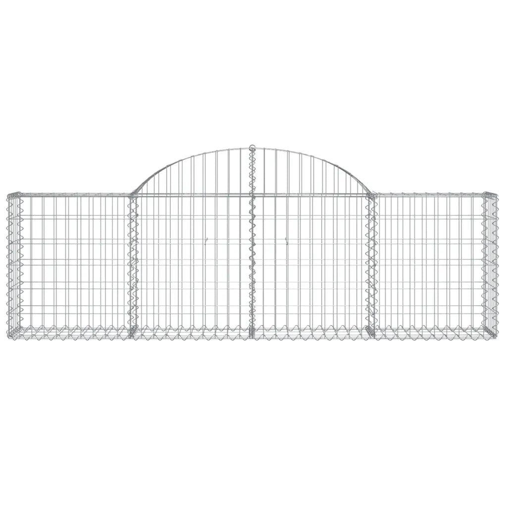 Cesti Gabbioni ad Arco 2 pz 200x30x60/80 cm Ferro Zincato 3146068