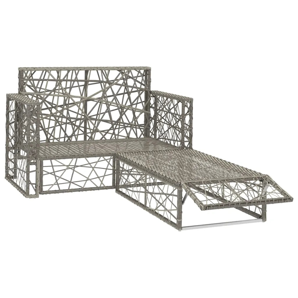 Set Divani da Giardino 2 pz | Set Salotto da Giardino con Cuscini in Polyrattan Grigio