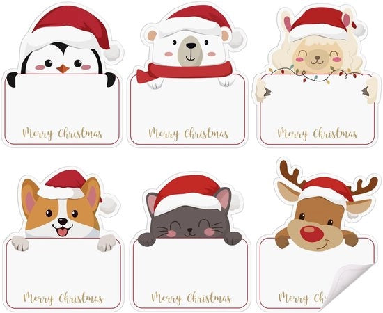 Etichette per Natale 120 pezzi - Adesivi autoadesivi - Etichette per Natale festose - Etichette per regali - Per biglietti di auguri/cartoline/enveloppe - Cartoline di auguri per regali