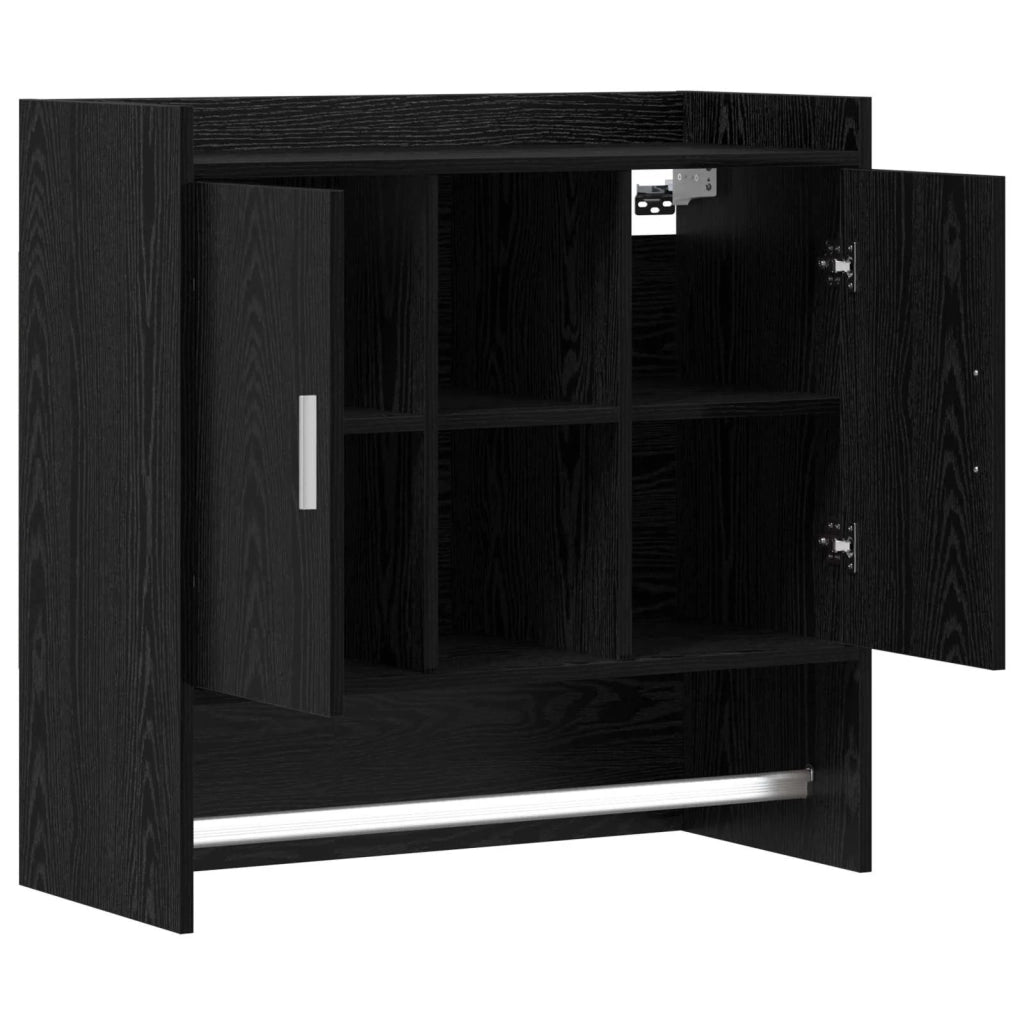 Scaffale da parete A parete Rovere Nero 80 x 36 x 80 cm 8011372