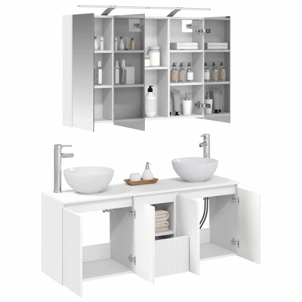 Set di Armadi da Bagno 4 pcs Bianco 100 x 14,5 x 70 cm 3406335