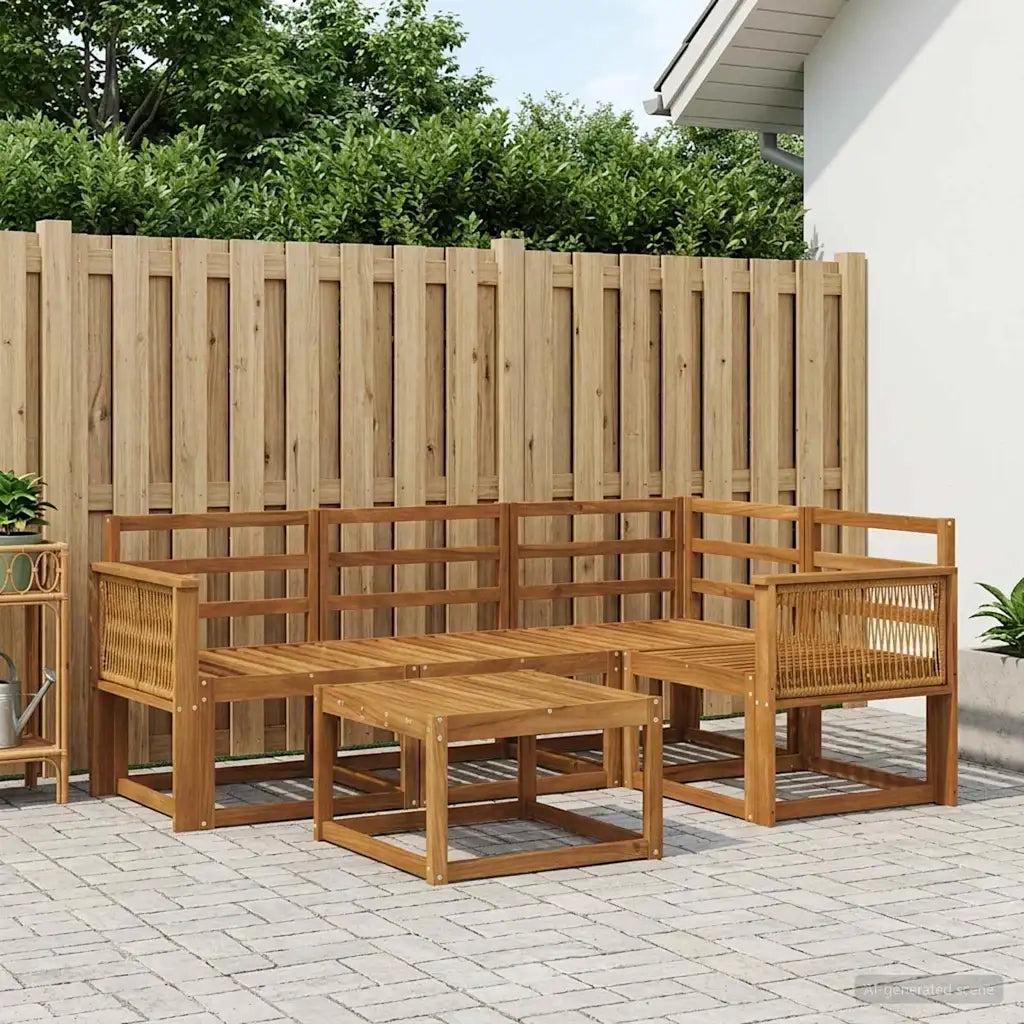 Set di divani da esterno 5 pcs Naturale